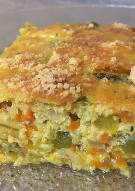 Una foto de Budín de zapallito, zanahoria y choclo cremoso