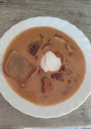 2033. Füstölt húsos babfőzelék !! recept fotója