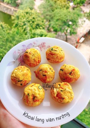 Hình của món Khoai lang viên nướng.