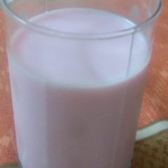 A picture of Rose syrup cold milk.