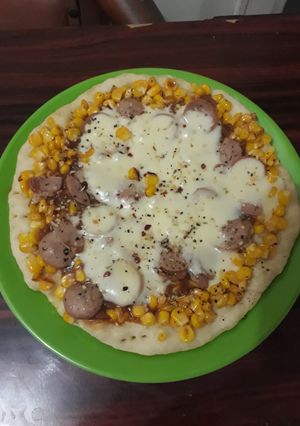 Foto resep Pizza Teflon Topping Jagung Sosis Mozarela