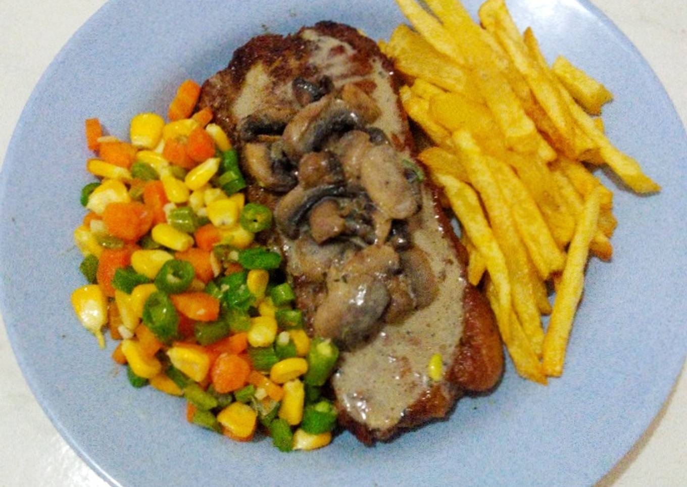 Sirloin Steak with Mushroom Sauce