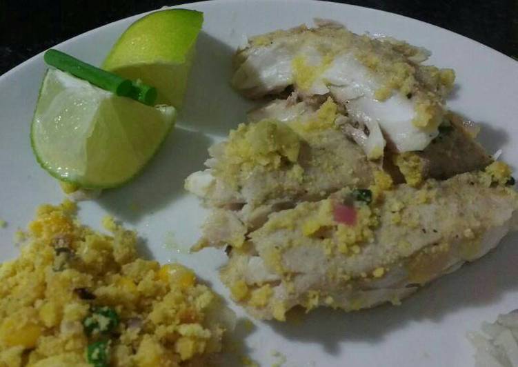 Tainha recheada com farofa de ovas - Tudogosreceitas