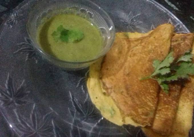 Recipe of Super Quick Homemade Moong daal ka cheela.