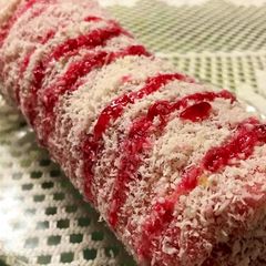 A picture of Strawberry Coconut Swiss Roll.
