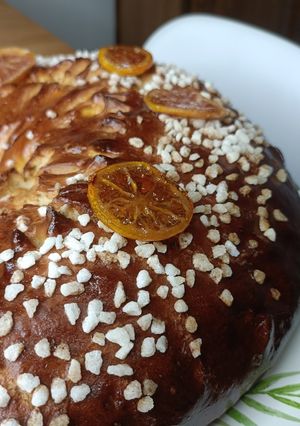 Une photo de 👑Brioche de l'Epiphanie à la fleur d'oranger