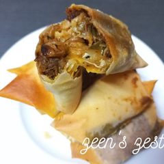 Baked Shami Kabab Spring Rolls A picture of Baked Shami Kabab Spring Rolls.