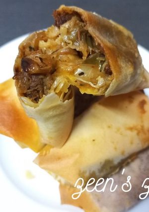 A picture of Baked Shami Kabab Spring Rolls.