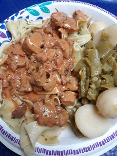 A picture of Pork Paprikash.