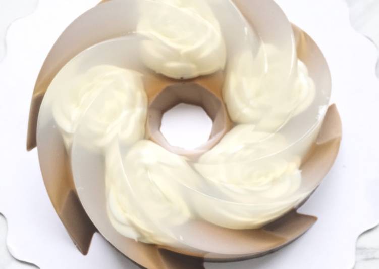 Cara Gampang Menyiapkan White Rose Mirror Pudding (coklat putih dan kopi moka) yang Lezat Sekali