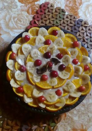 صورة لوصفة تارت الفواكه🍌🍒🍊 بكريمة الليمون🍋🍋
