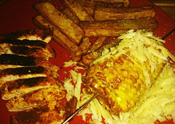 Easiest Way to Prepare Any-night-of-the-week Tex's Paprika Chicken with Fried Corn on the Cob 🌽🐔🧀