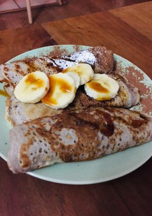 Una foto de Panqueques veganos
