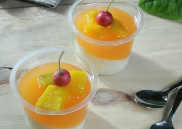 Pudding mangga lapis susu #PR_recookagarlebihjeli