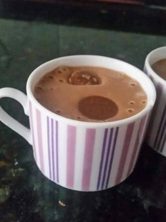 Una foto de Crema de chocolate y plátano