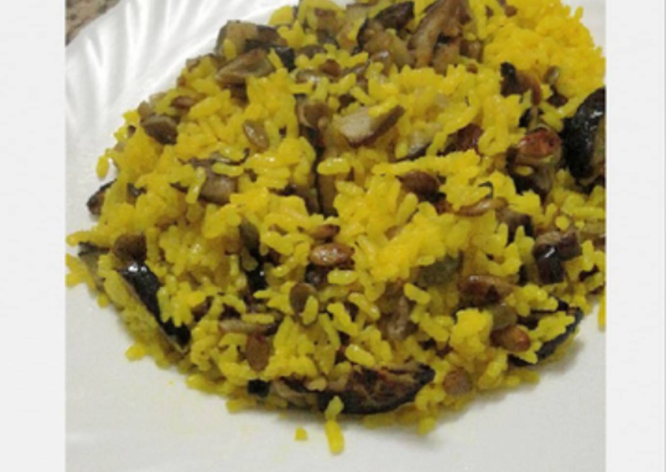 Arroz con setas y berenjena