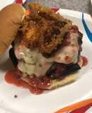 Creamy Jalapeño Stuffed Burgers with Raspberry Chipotle Sauce
