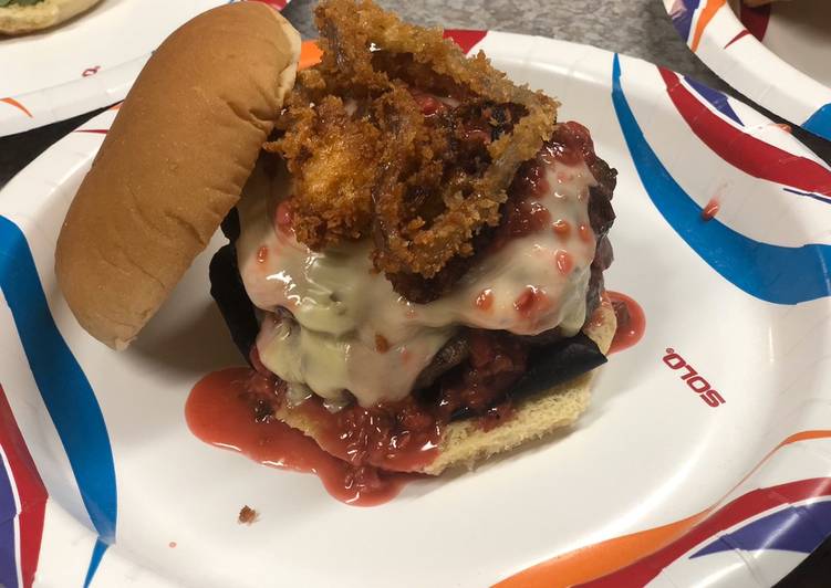 Step-by-Step Guide to Make Homemade Creamy Jalapeño Stuffed Burgers with Raspberry Chipotle Sauce