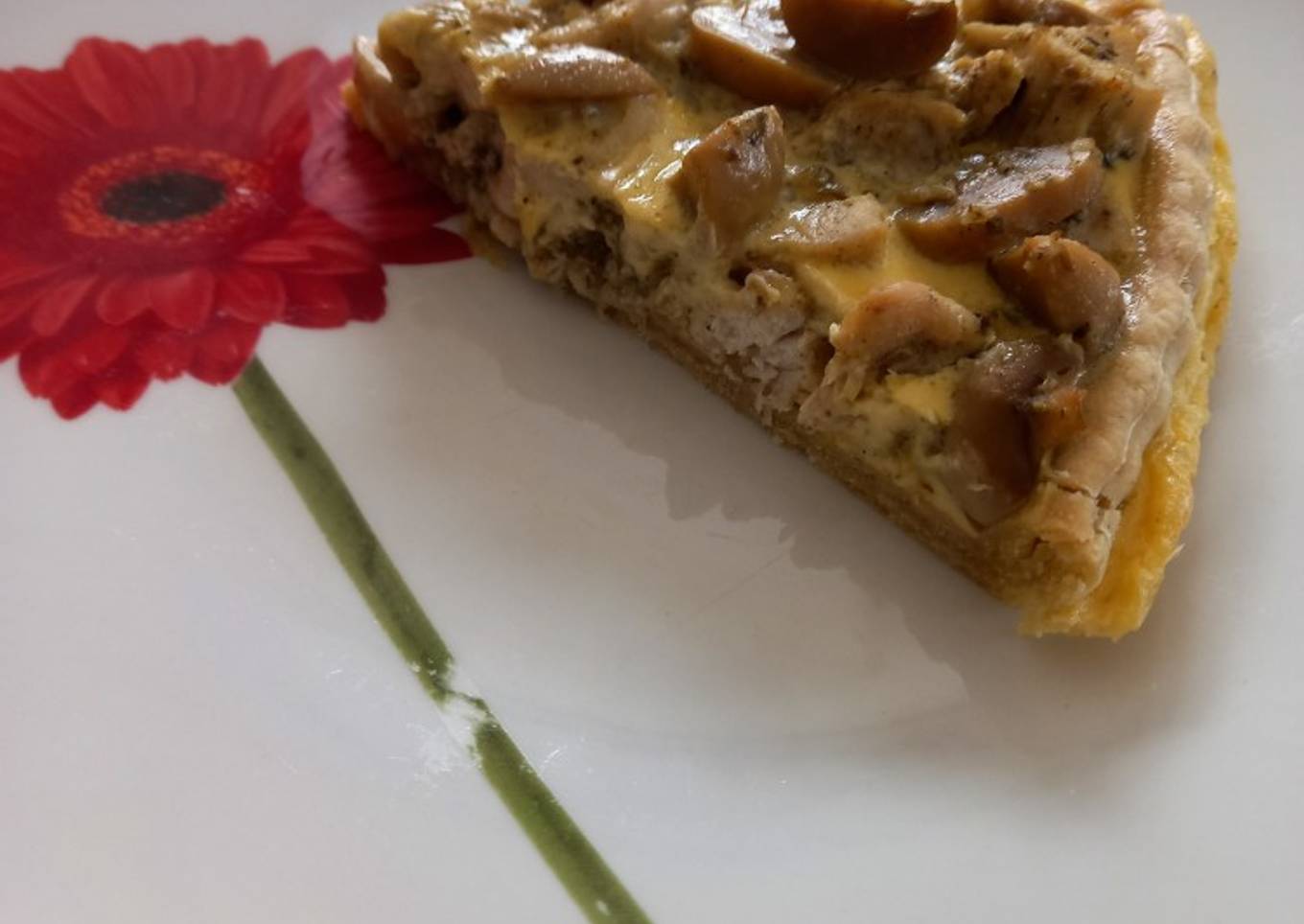 Quiche de pollo y champiñón