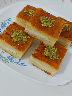 صورة لوصفة بسبوسه بالقشطة