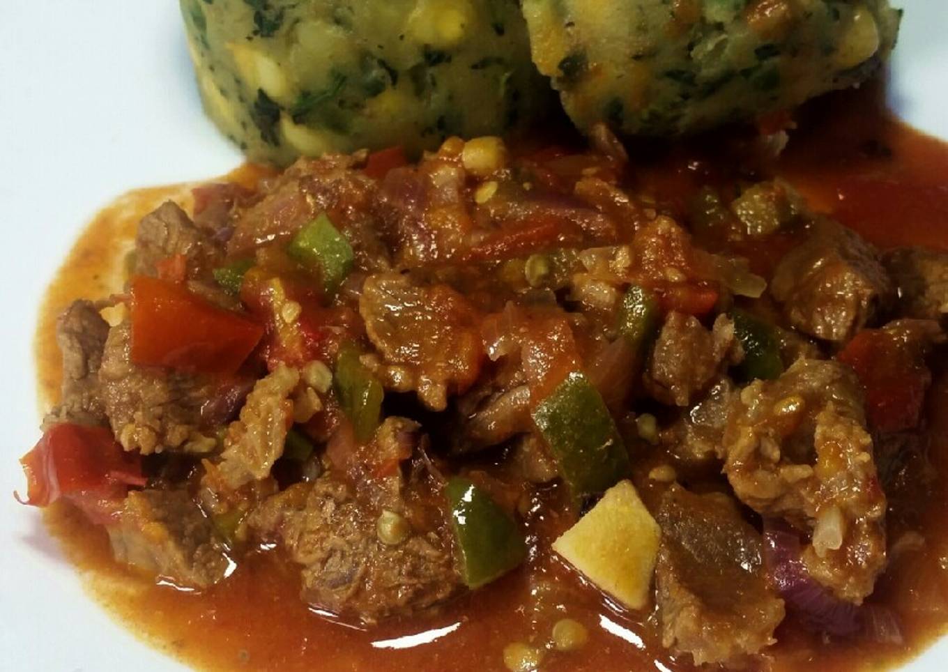 Mukimo Served With Beef Stew #4WeekChallenge