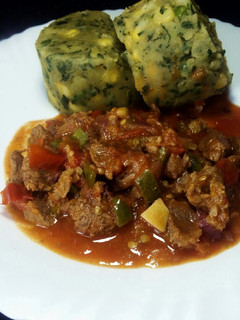 A picture of Mukimo Served With Beef Stew #4WeekChallenge.