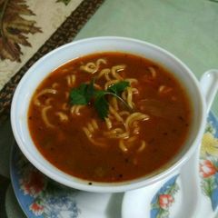 A picture of Soup with Maggie.