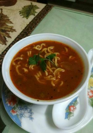 A picture of Soup with Maggie.