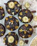 Eggless Oats Chocolate Brownie Muffins