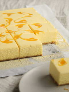 A picture of No-Bake Mango Cheesecake Bar.