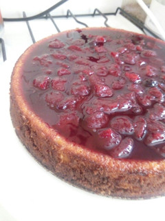 Una foto de Cheesecake clásico horneado!