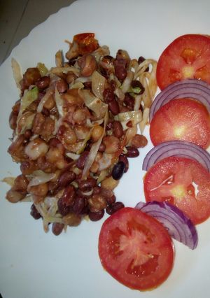 A picture of Cabbage githeri #festivecontestKakamega #Authormarathon.