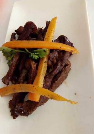 A picture of Beef strips.