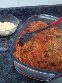 Una foto de Tallarines vegetales