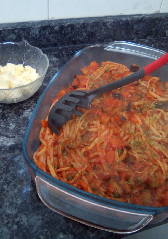 Una foto de Tallarines vegetales