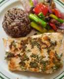 Salmón con mostaza y orégano fresco
