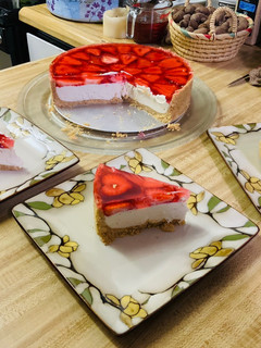 Una foto de Pay Frío de Queso con Fresas