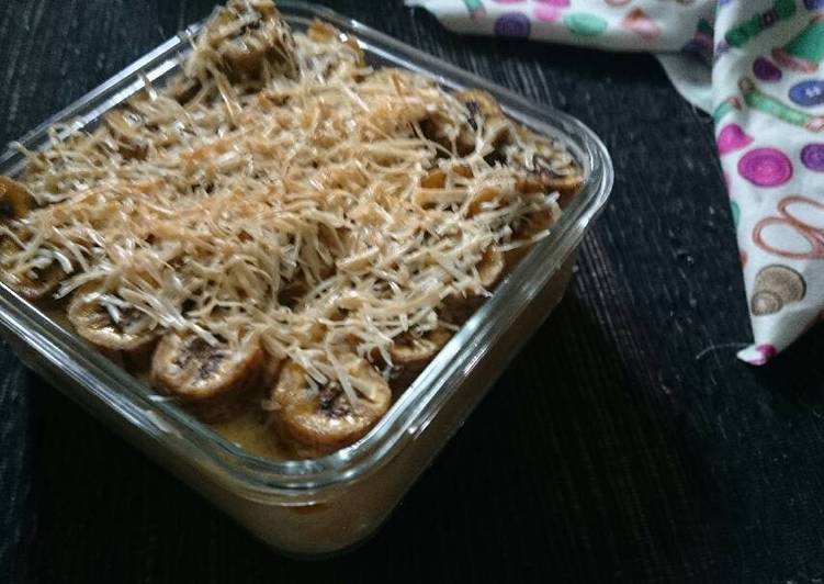 Puding Roti Panggang Pisang Raja