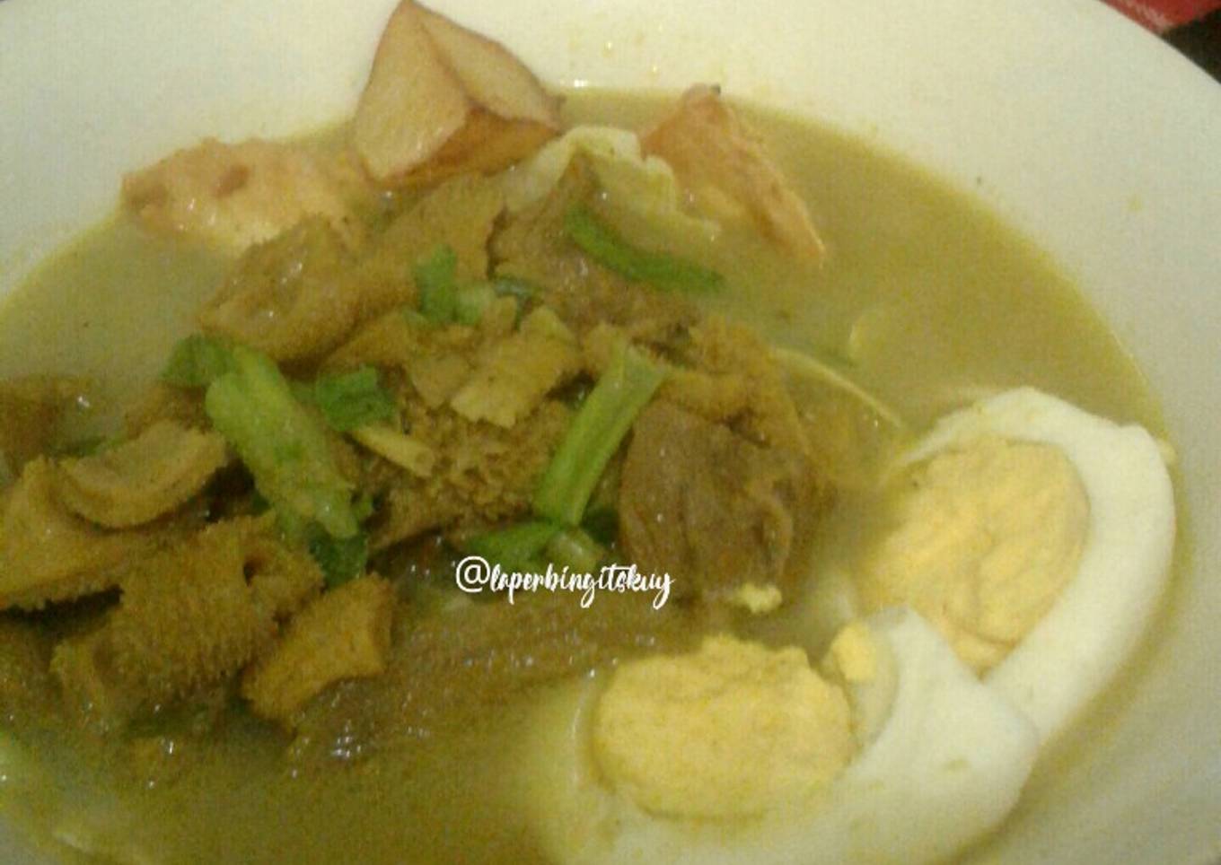 Soto kuning daging babat fiber creme