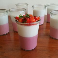 A picture of Strawberry and Coconut Panna Cotta.