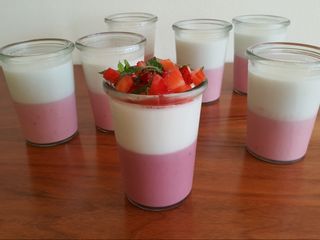 Strawberry and Coconut Panna Cotta