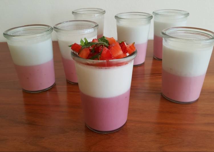 Steps to Make Ultimate Strawberry and Coconut Panna Cotta