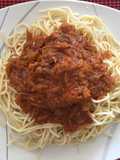 Tallarines rojos con pollo
