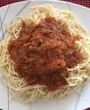 Tallarines rojos con pollo