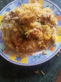 A picture of Chicken biryani.