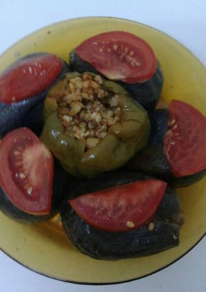 صورة لوصفة محشي كوسا وبانجان وفليفلة رووووعه 🍆🍆🍆😘😋