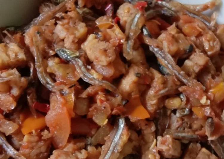 Resep Tumis tempe goreng+ikan teri kering yang Enak dan Praktis