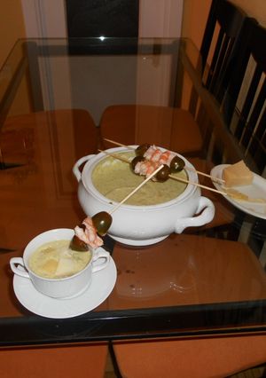 Una foto de Crema verde fría
