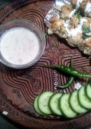 A picture of Chatkhara MALAI boti Skewers.