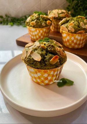 Foto resep Muffin Matcha Almond
